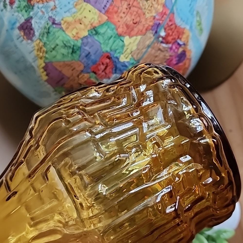 Vintage textured amber glass pitcher Italy - Picture 8 of 10